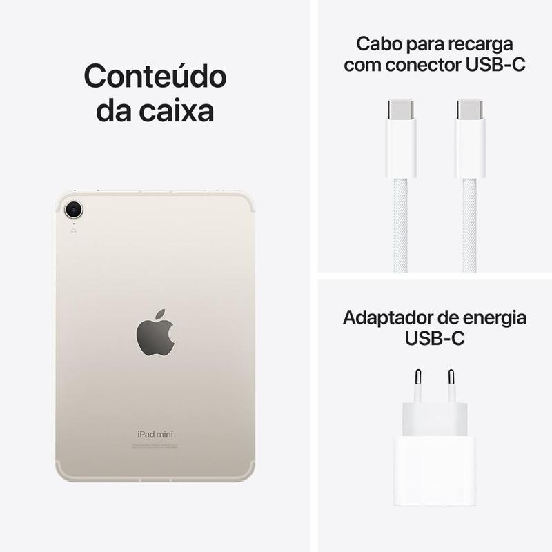 Apple iPad mini, A17 Pro, WiFi + Cellular 512 GB Estelar - iPad